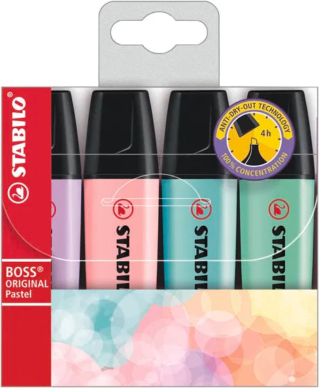 Ensemble de 4 surligneurs BOSS Pastel