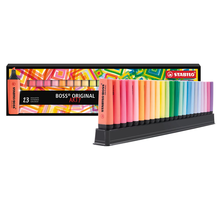 Ensemble de 23 Surligneurs BOSS - (9 Fluo + 14 Pastel)