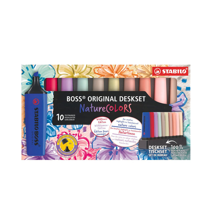 Ensemble de 10 Surligneurs BOSS - Couleur NATURE Wildflower