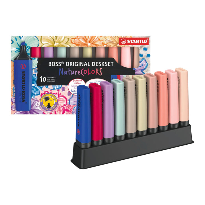 Ensemble de 10 Surligneurs BOSS - Couleur NATURE Wildflower