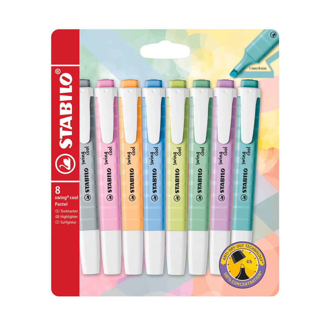 Ensemble de 8 - Surligneurs Swing cool - Couleurs Pastel -02