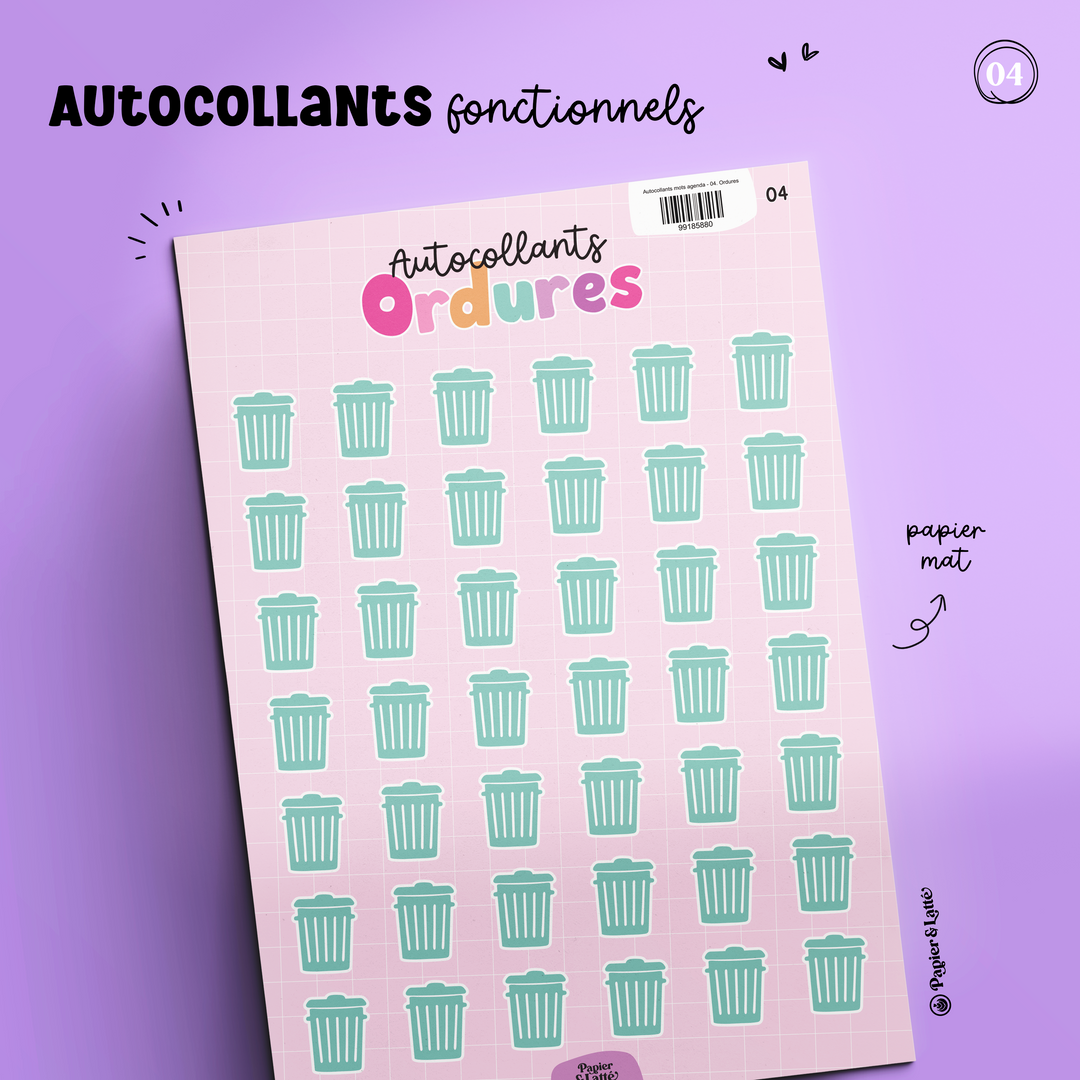 Autocollants fonctionnels - 04. Ordures