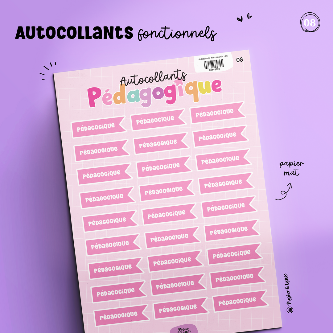 Autocollants fonctionnels - 08. Pédagogique