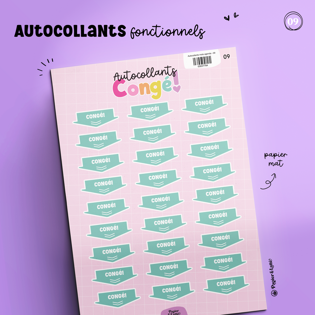 Autocollants fonctionnels - 09. Congé