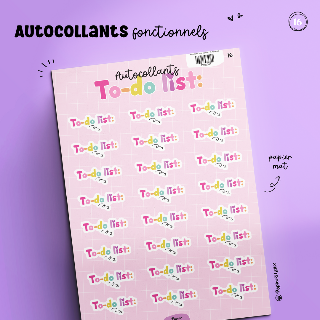 Autocollants fonctionnels - 16. To-Do list:
