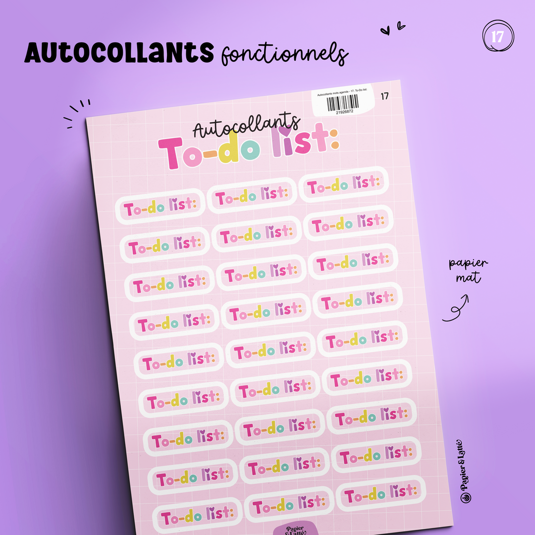 Autocollants fonctionnels - 17. To-Do list: