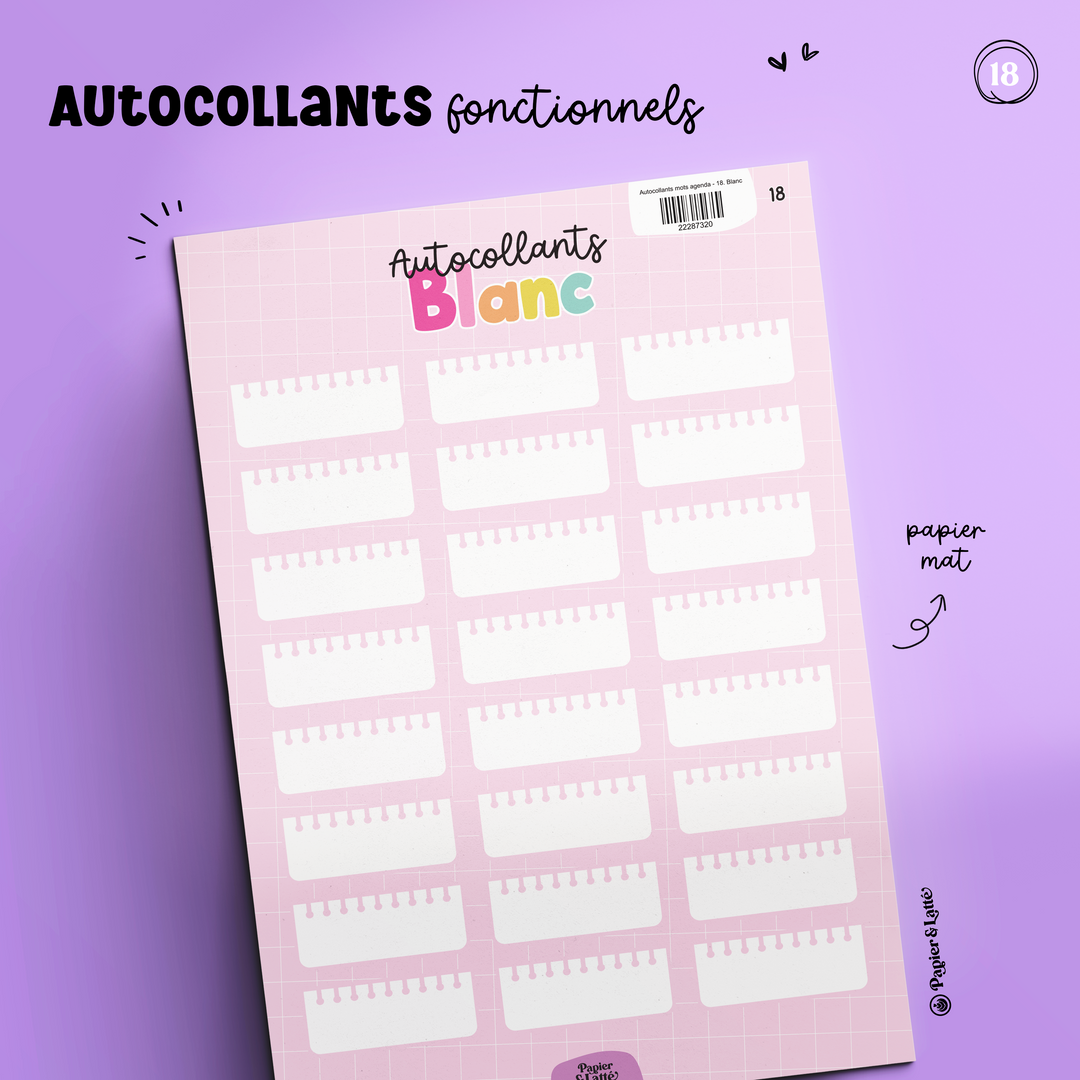 Autocollants fonctionnels - 18. Blanc