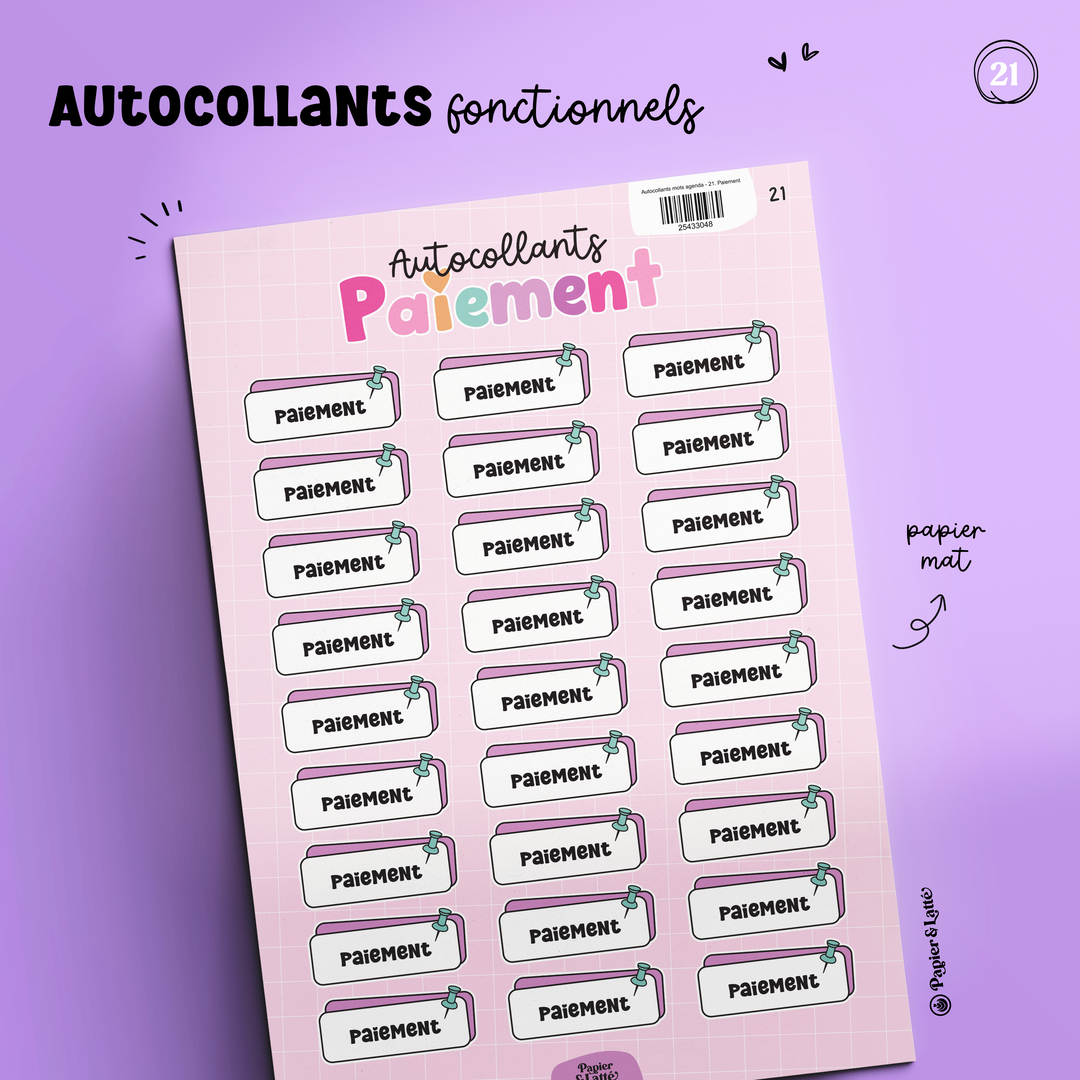 Autocollants fonctionnels - 21. Paiement
