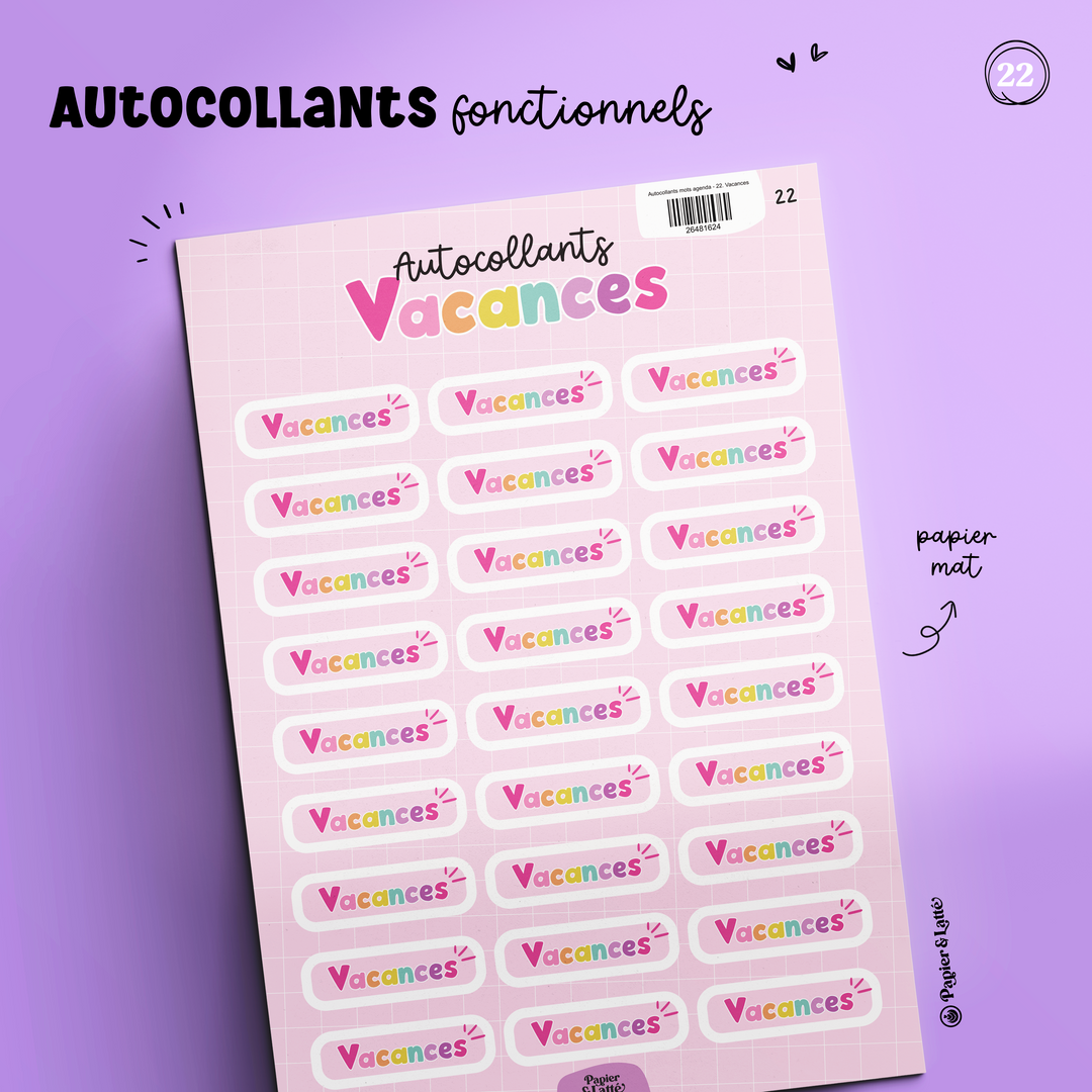 Autocollants fonctionnels - 22. Vacances