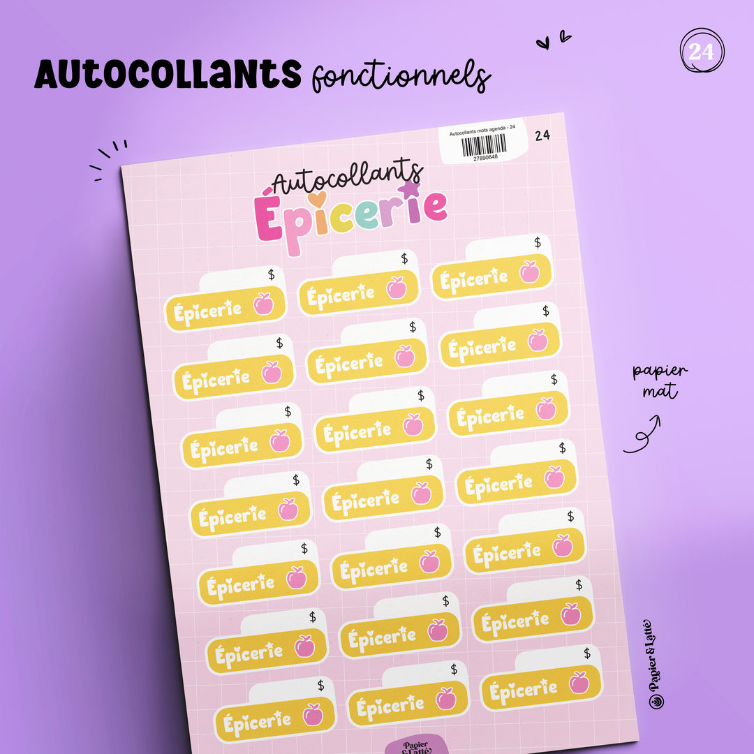 Autocollants fonctionnels - 24. Épicerie