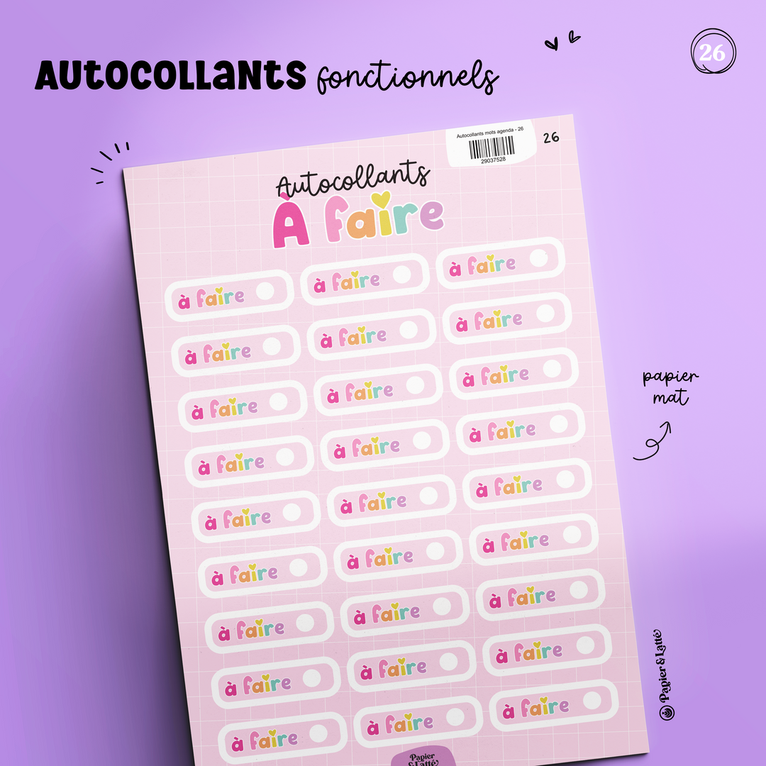 Autocollants fonctionnels - 26. À faire