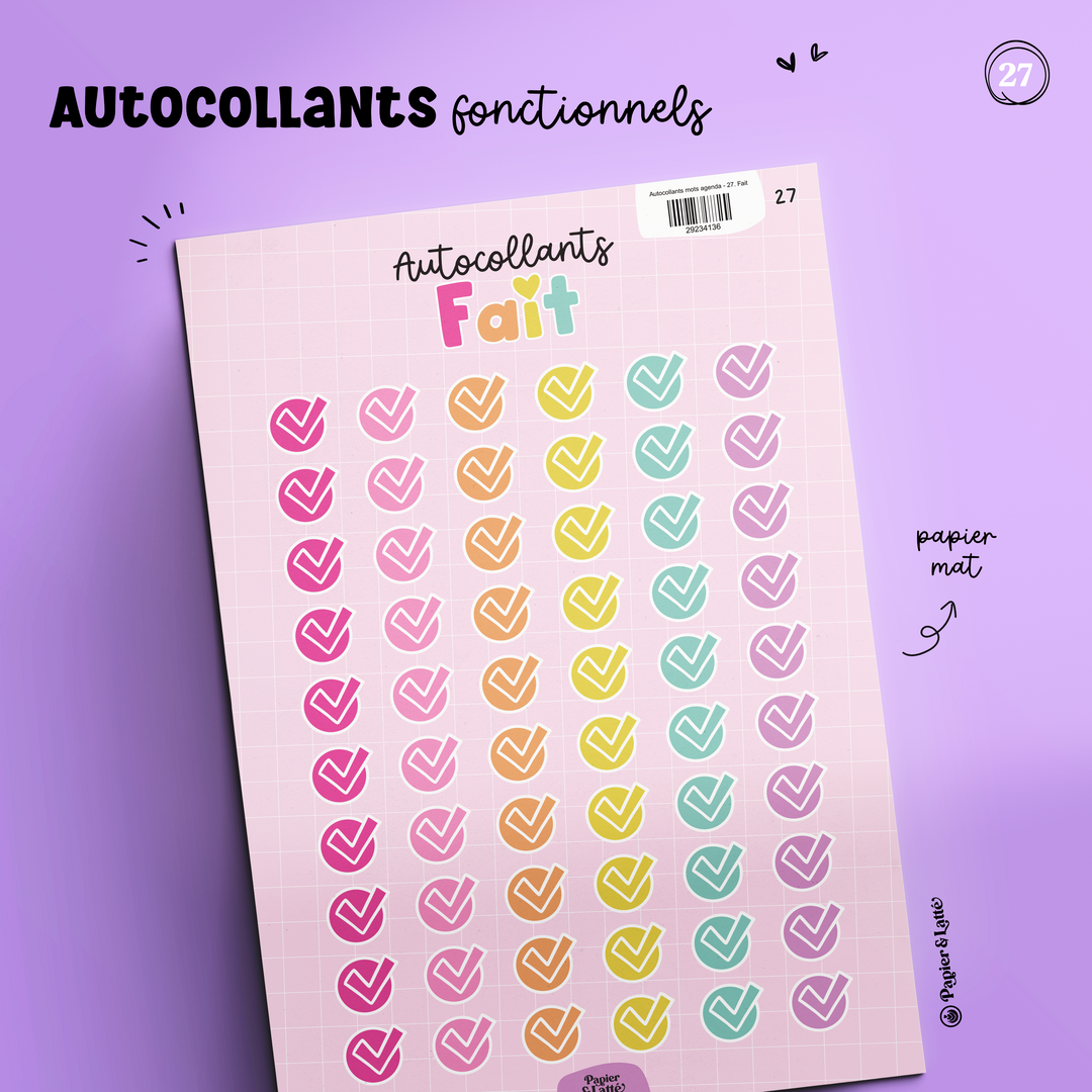 Autocollants fonctionnels - 27. Fait