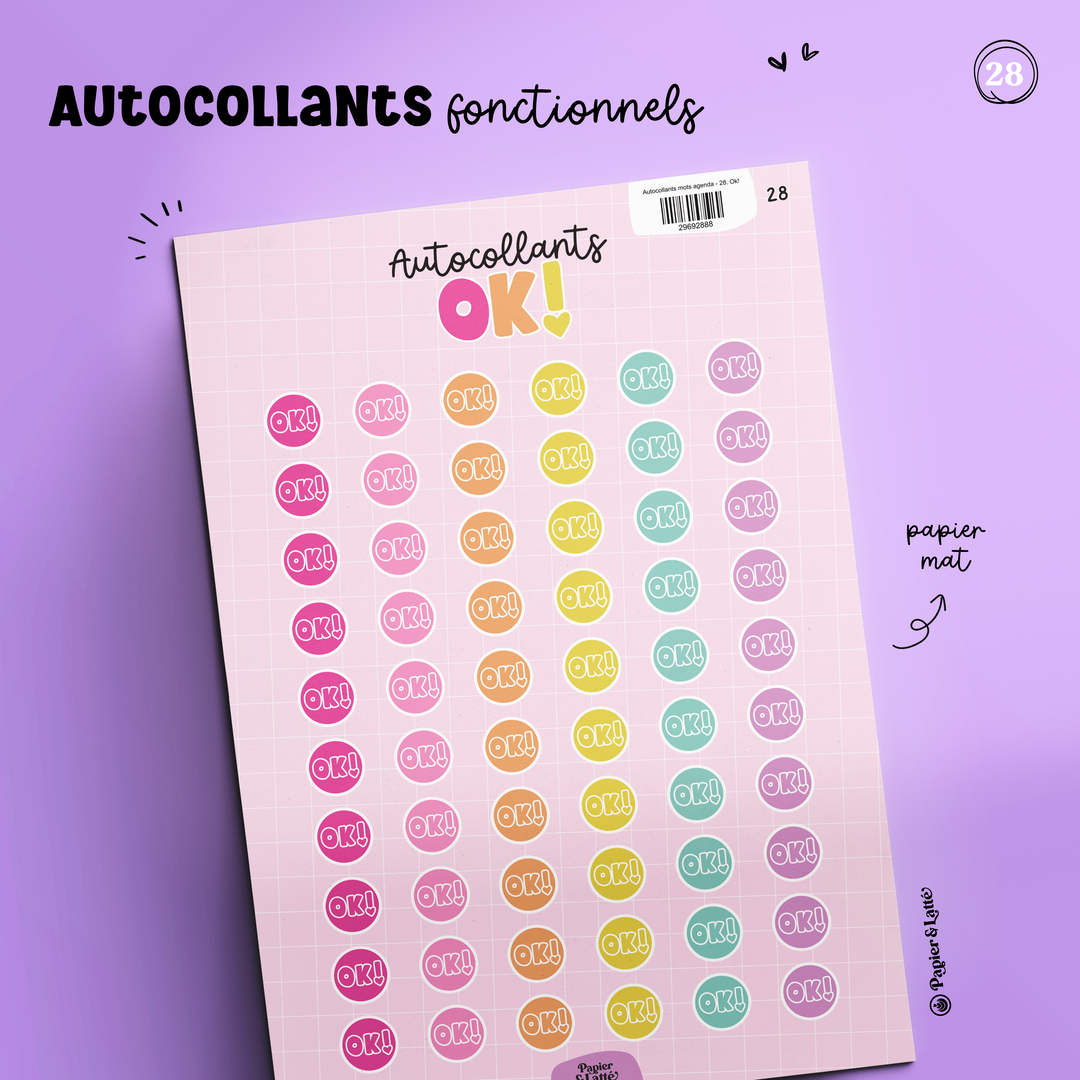 Autocollants fonctionnels - 28. Ok!