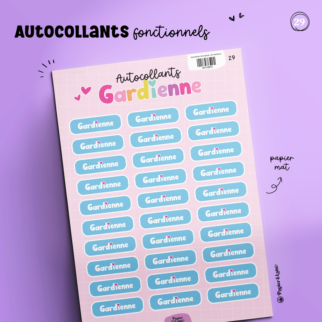 Autocollants fonctionnels - 29. Gardienne
