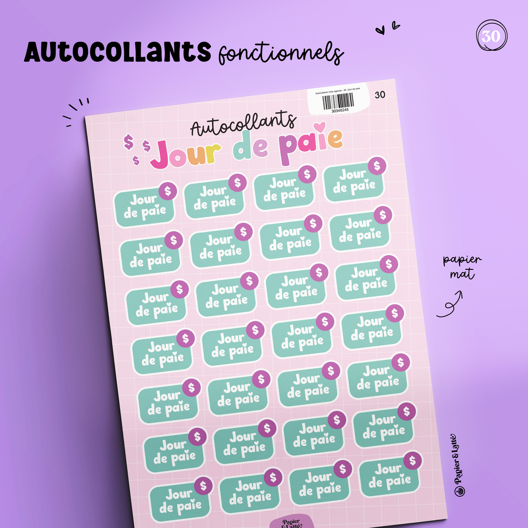 Autocollants fonctionnels - 30. Jour de paie