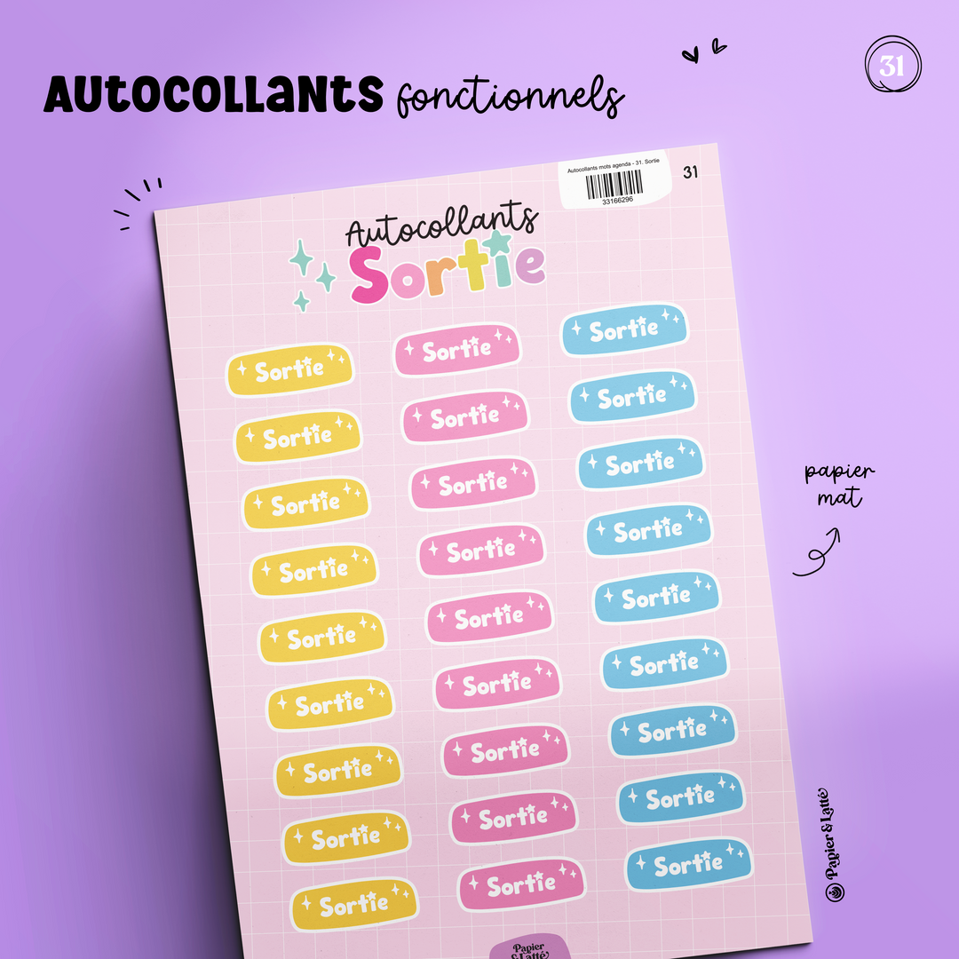 Autocollants fonctionnels - 31. Sortie