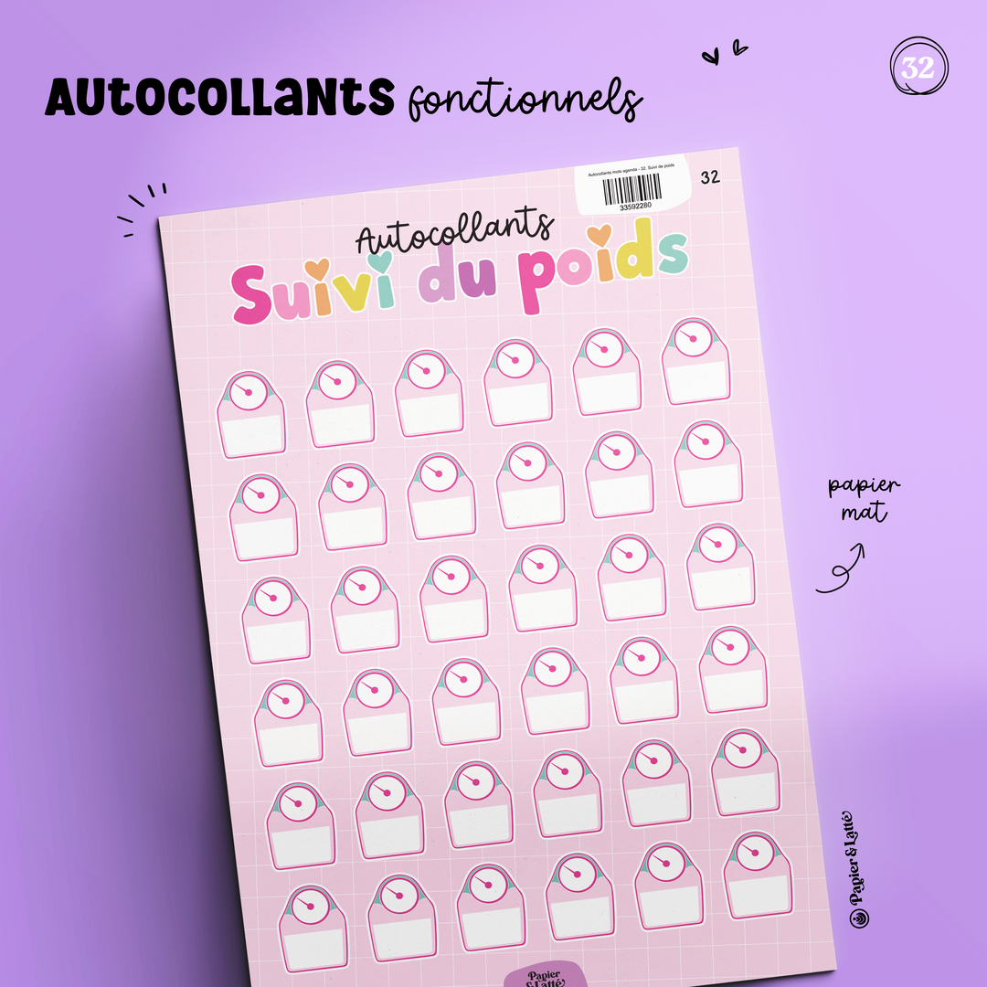 Autocollants fonctionnels - 32. Suivi de poids