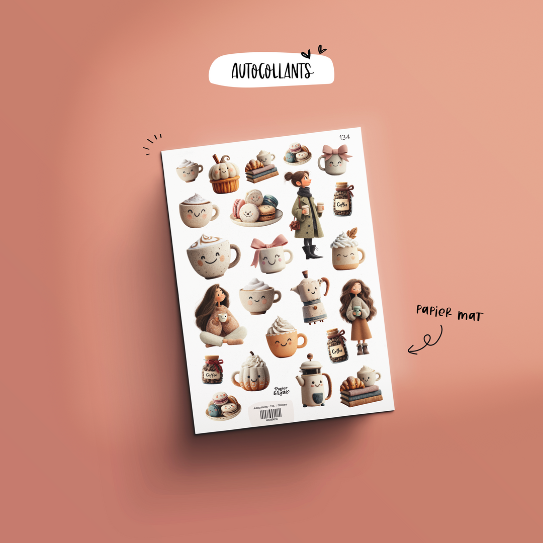 Autocollants - 134. Douceur caféinée  / Stickers