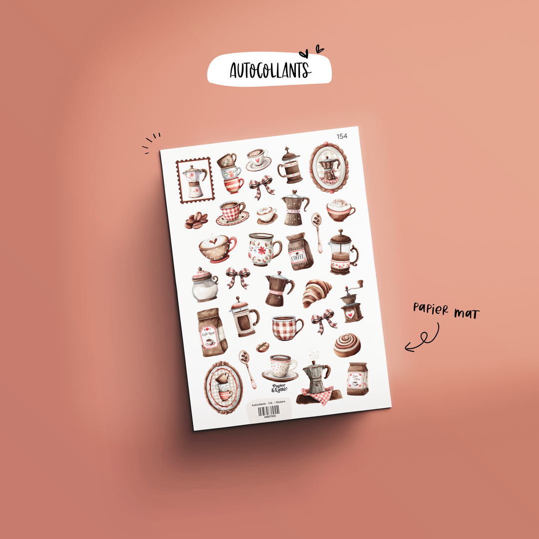 Autocollants - 154. Un café, svp!  / Stickers