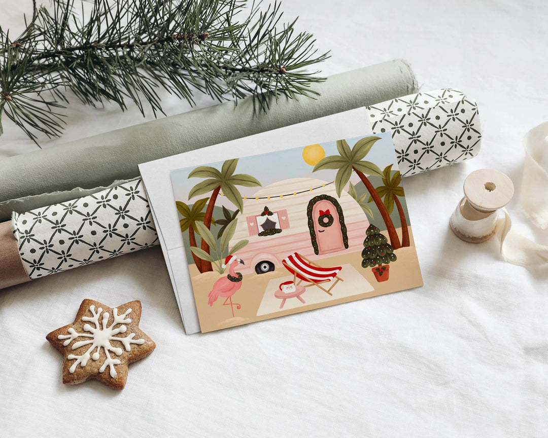 Carte de souhaits illustrée par Marie-Lise (enveloppe incluse) -  Joyeux Noël Snowbird