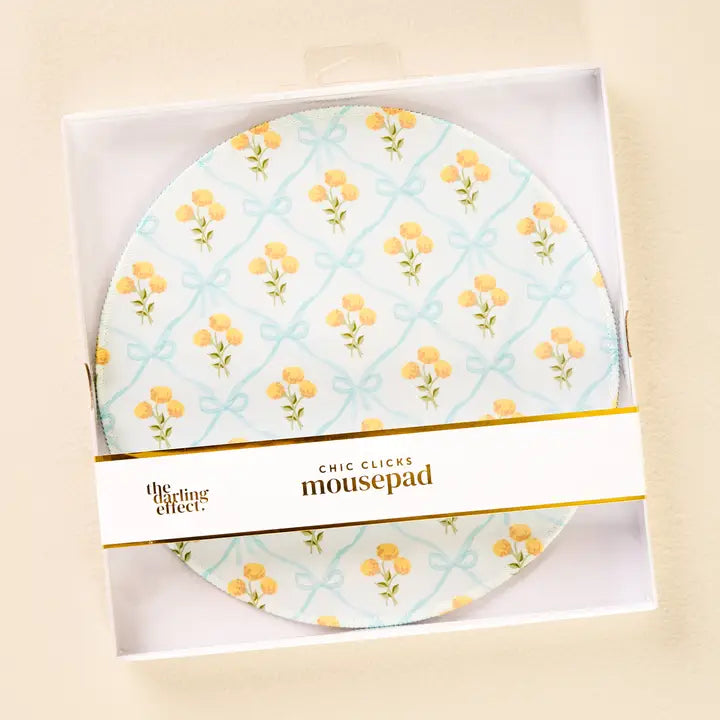 Tapis de souris Chic Clicks - Jardin Marigold bleu - Rond