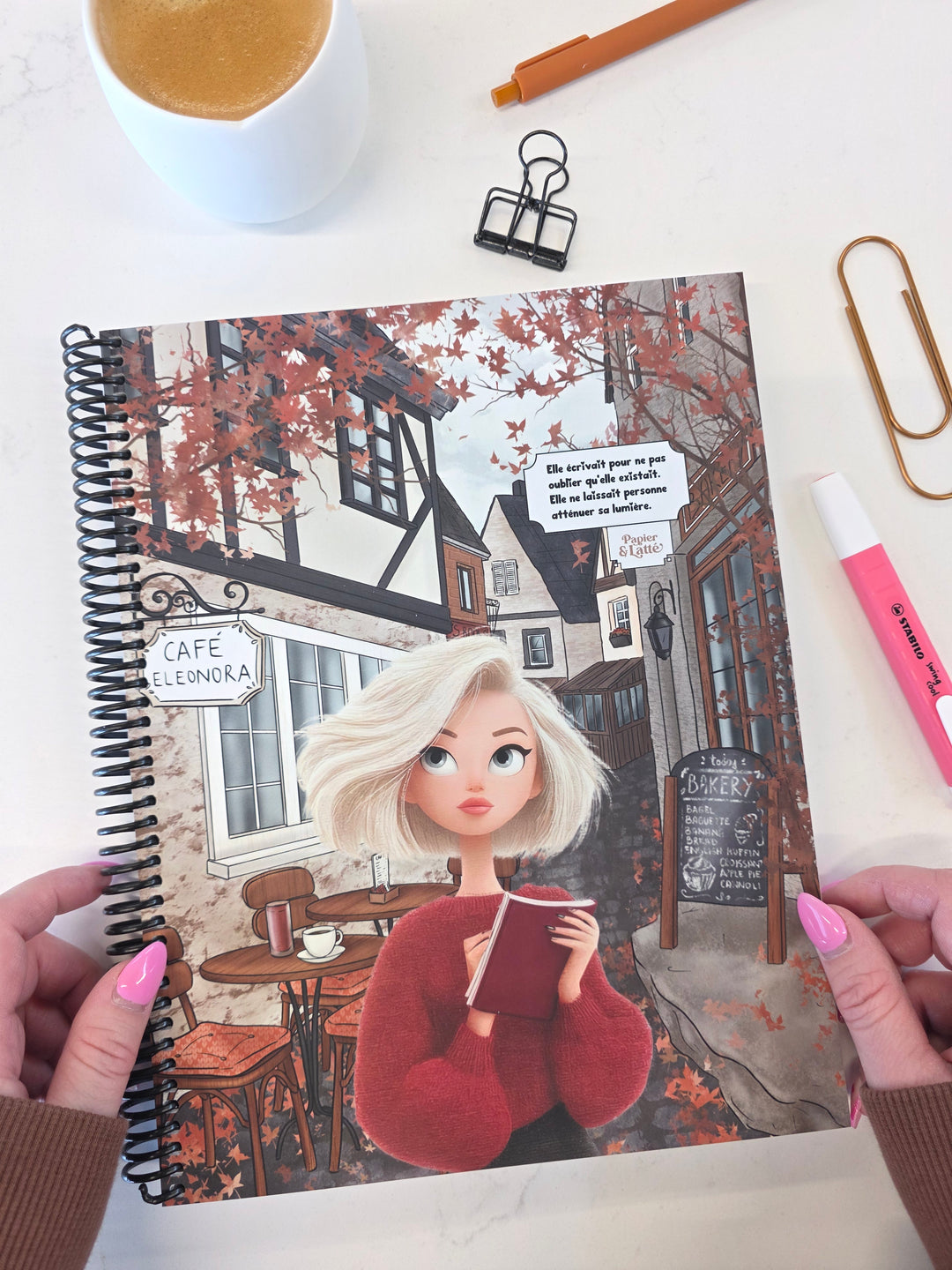 Agenda non daté Papier &amp; Latté avec mise en page hebdomadaire pour planification simple et efficace