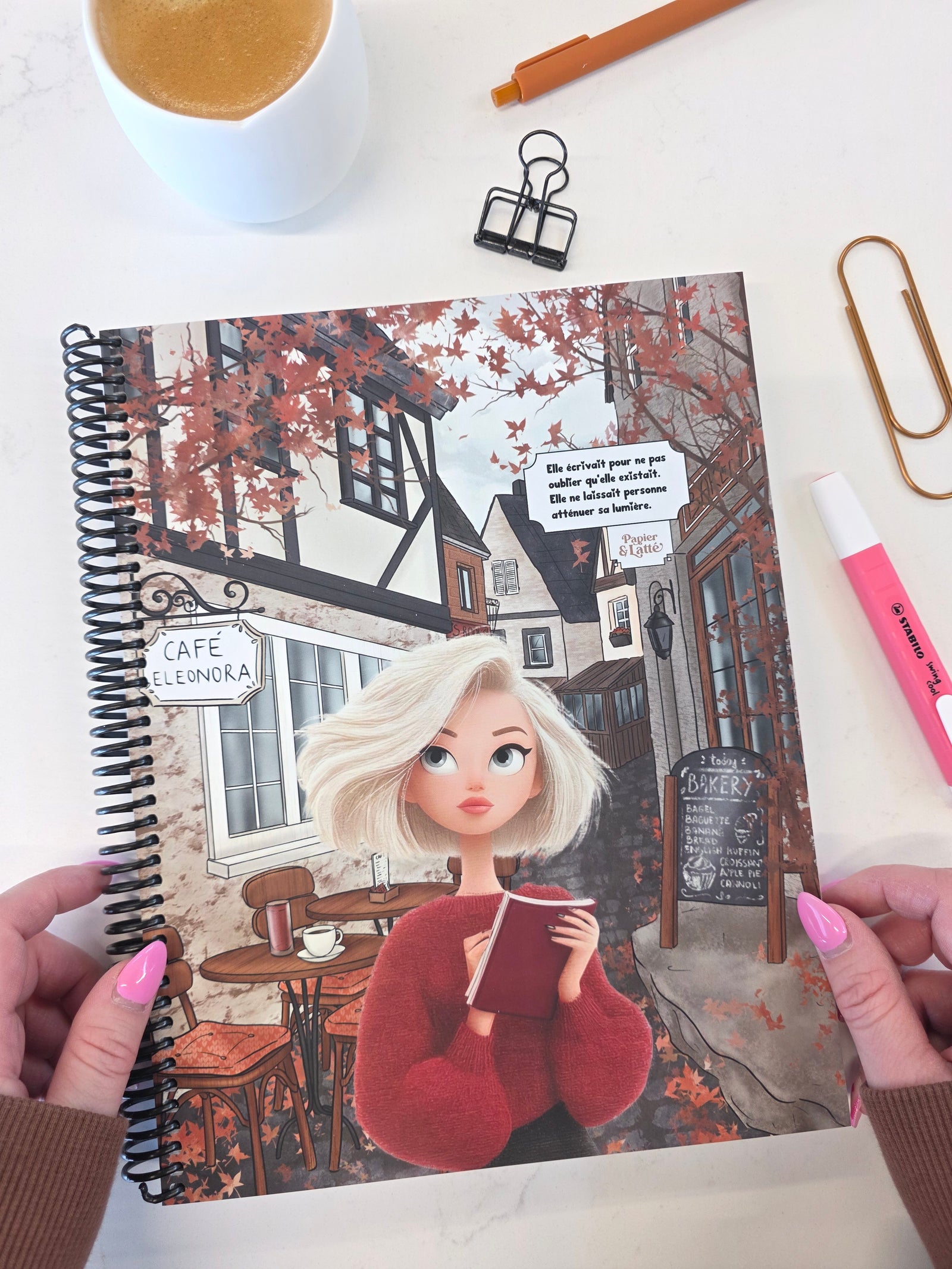 Agenda non daté Papier & Latté avec mise en page hebdomadaire pour planification simple et efficace