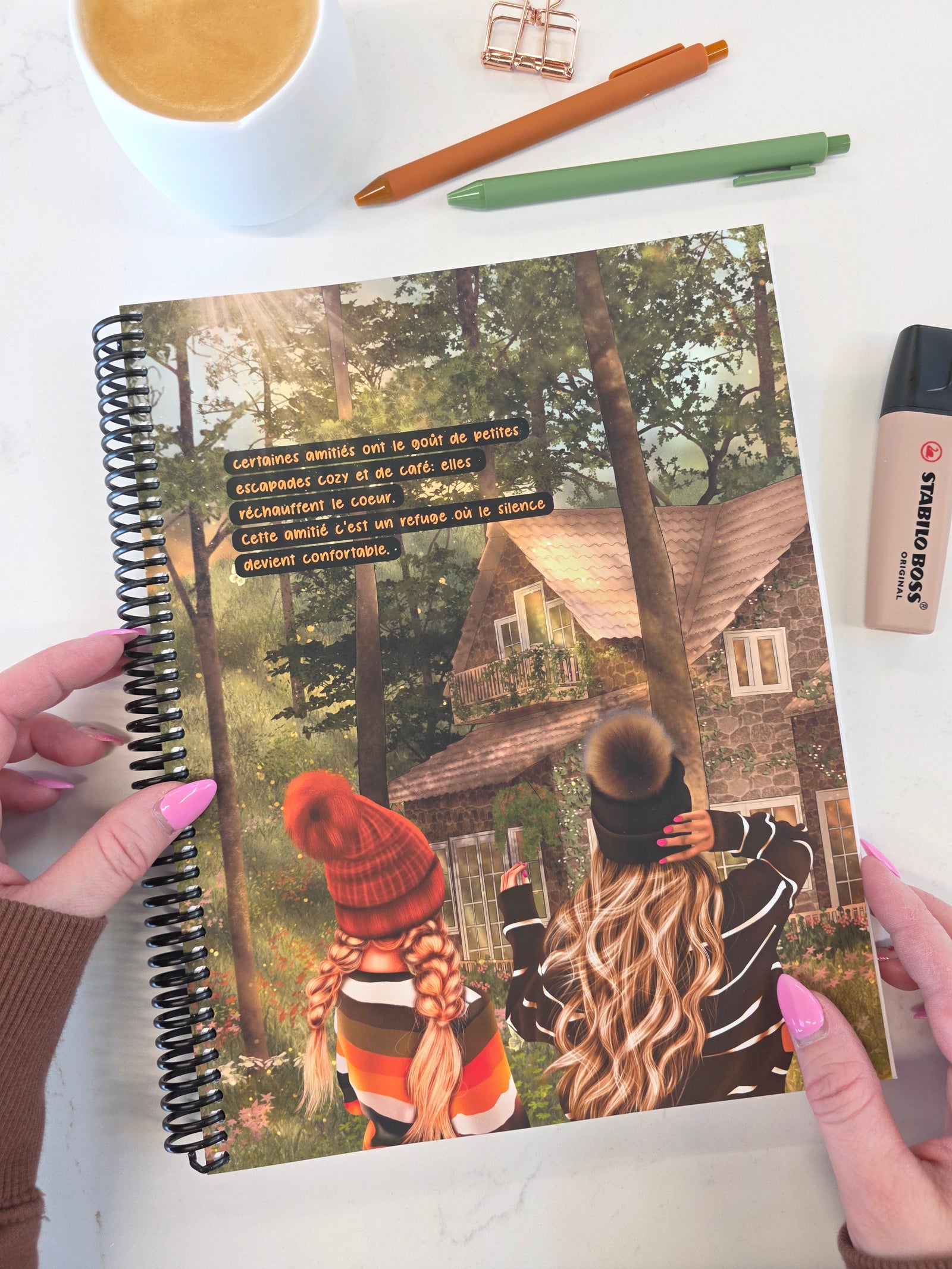 Agenda non daté Papier & Latté avec mise en page hebdomadaire pour planification simple et efficace  