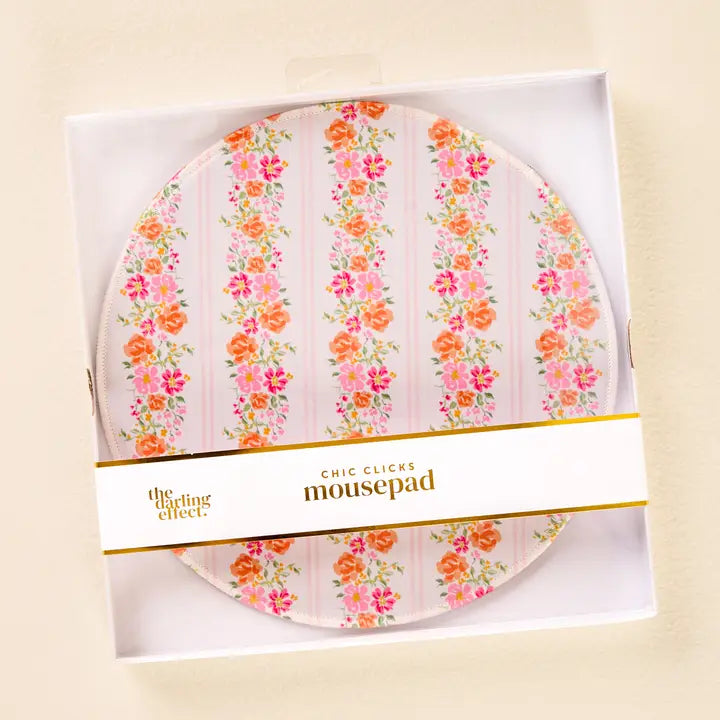 Tapis de souris Chic Clicks - Rose en fête - Rond