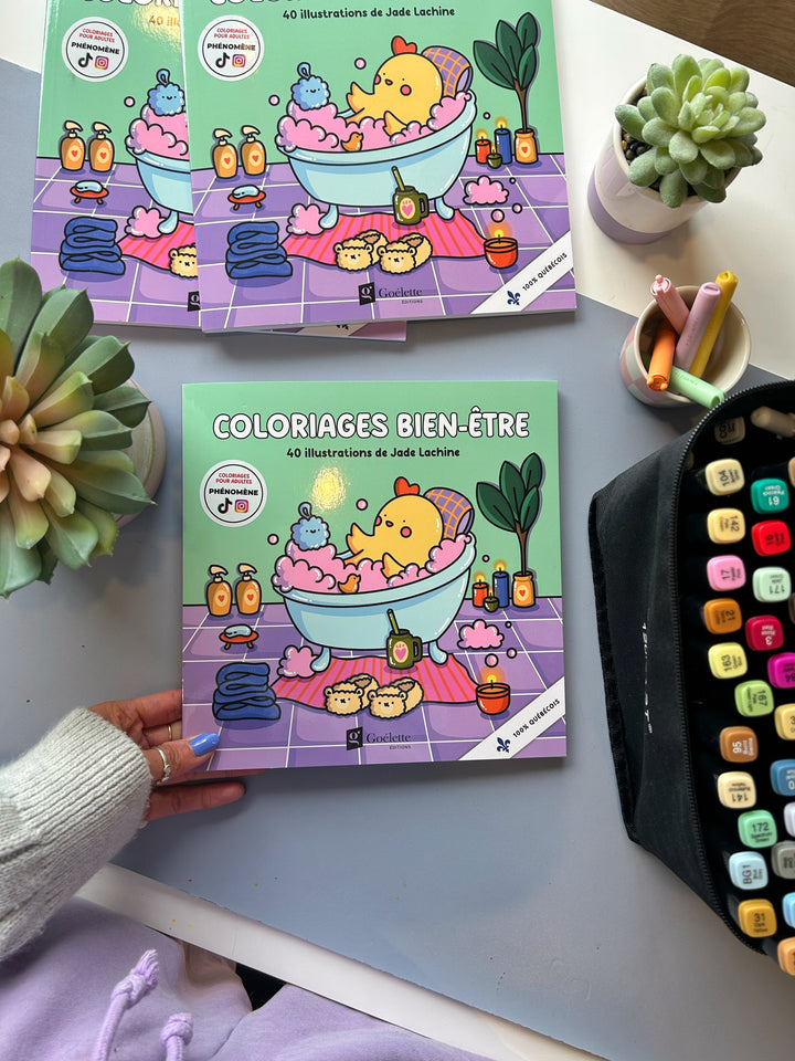 Livre à colorier Jade Lachine pour activité créative avec dessins artistiques détaillés