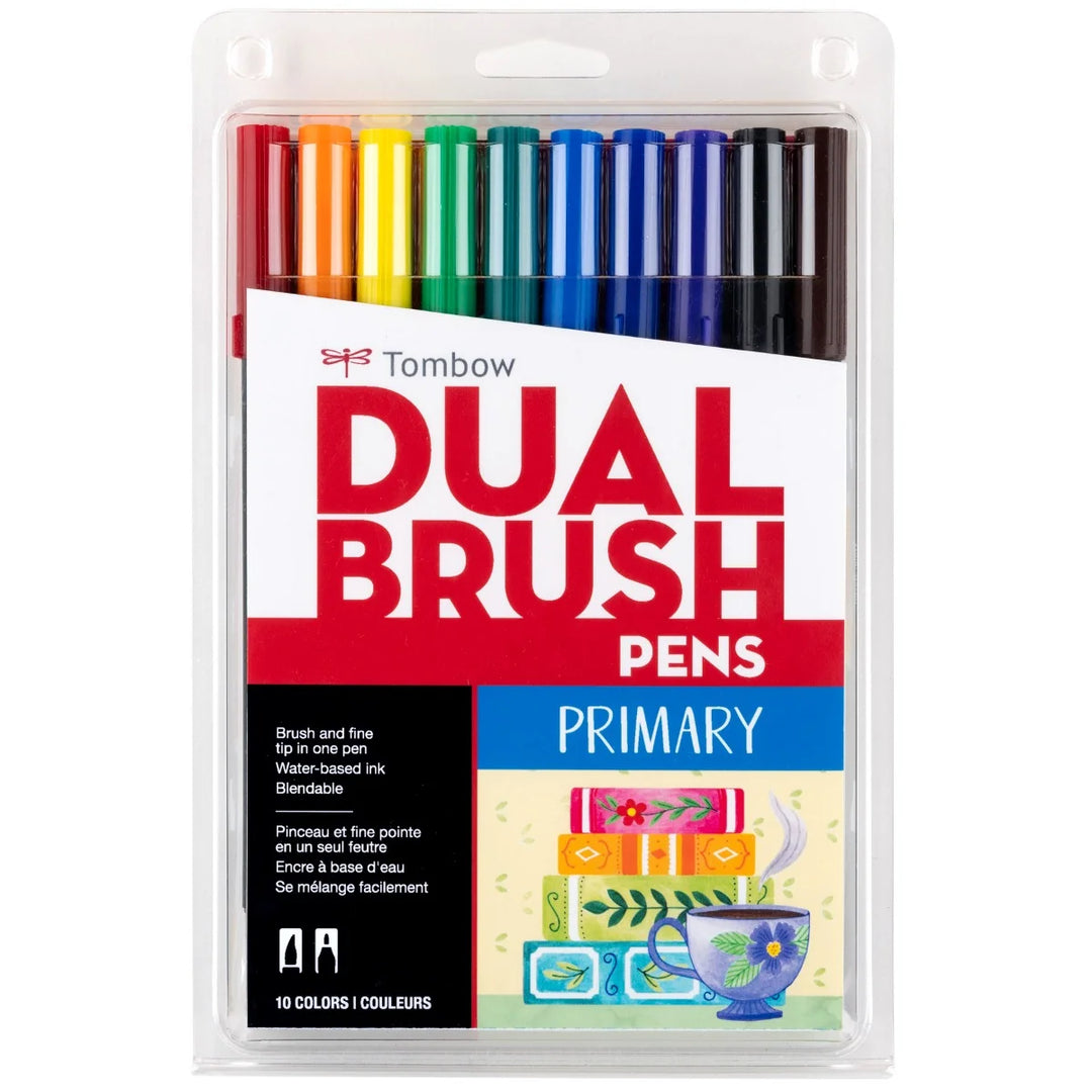 Stylo-pinceau double embout - Couleurs Primaire - Ensemble de 10