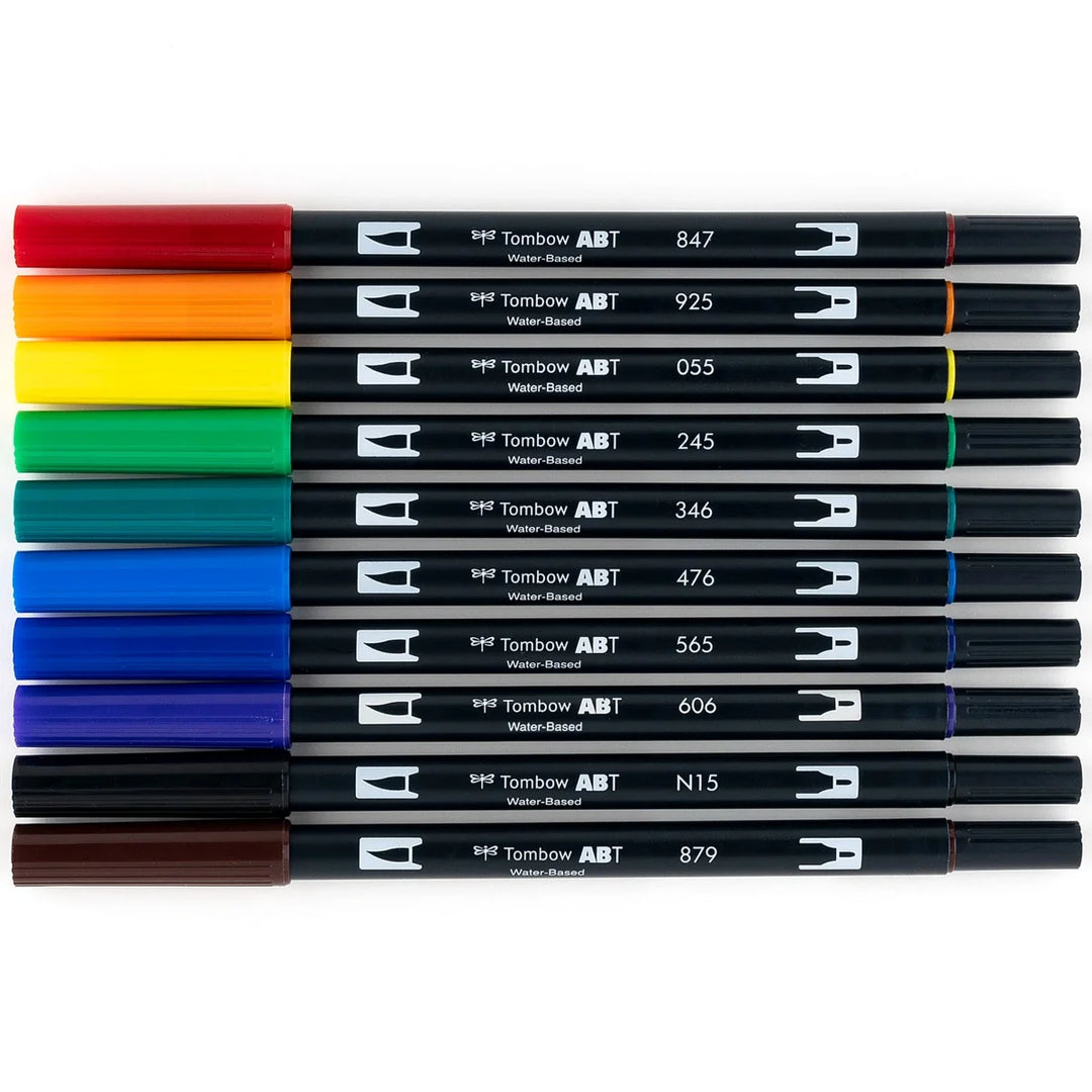 Stylo-pinceau double embout - Couleurs Primaire - Ensemble de 10