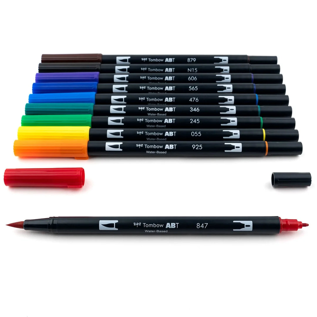 Stylo-pinceau double embout - Couleurs Primaire - Ensemble de 10
