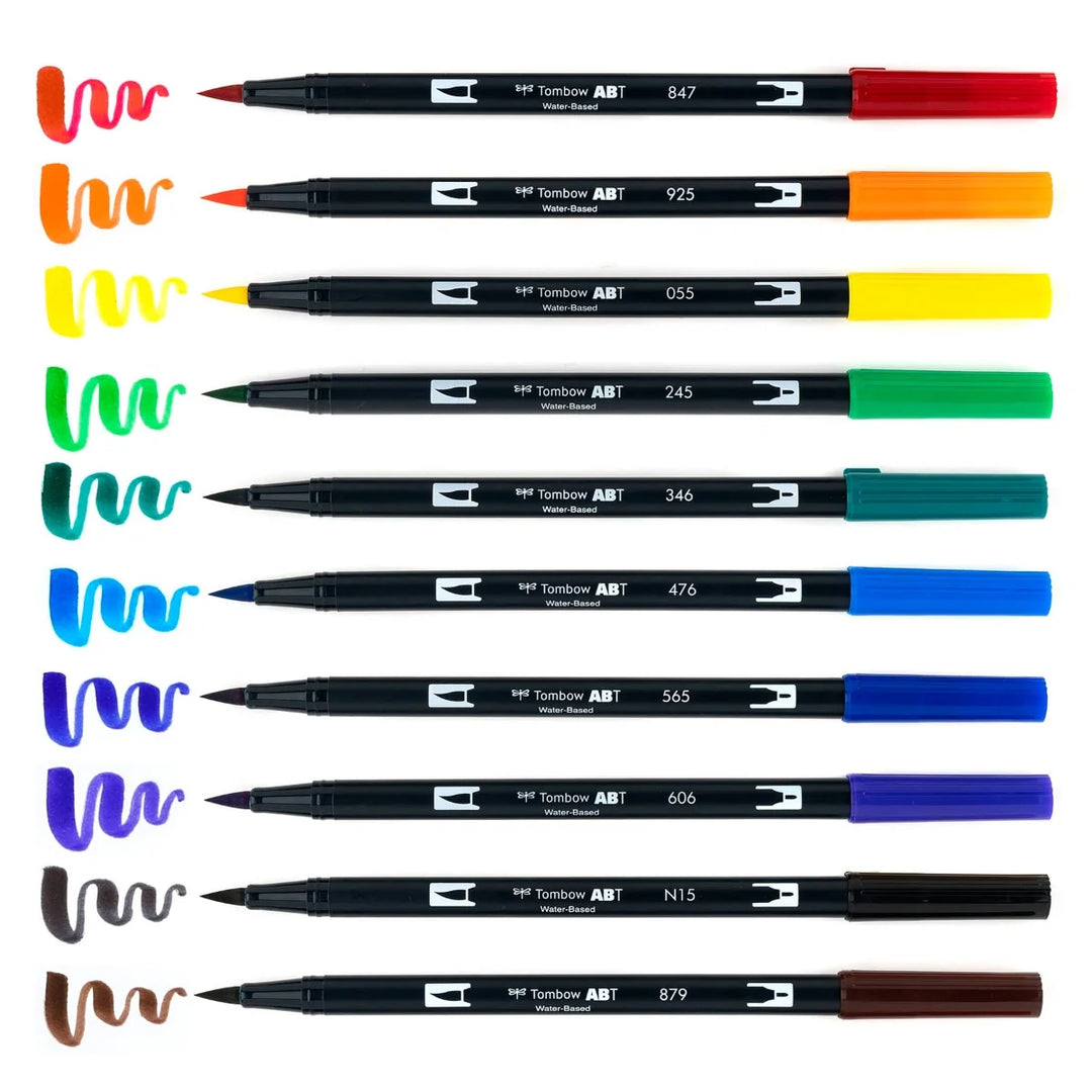 Stylo-pinceau double embout - Couleurs Primaire - Ensemble de 10