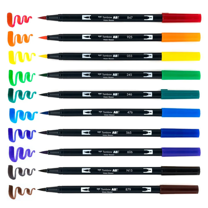 Stylo-pinceau double embout - Couleurs Primaire - Ensemble de 10