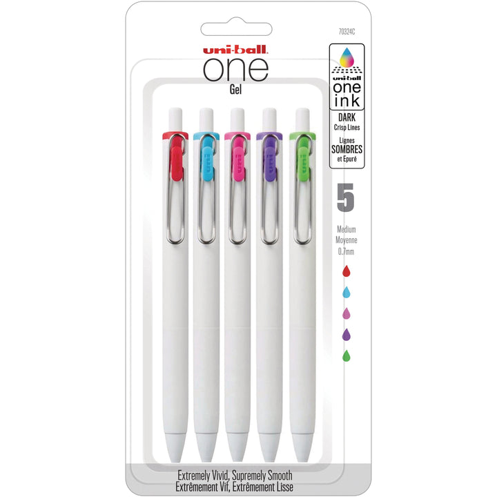 Uni-ball One - stylo gel rétractable - Couleurs assorties