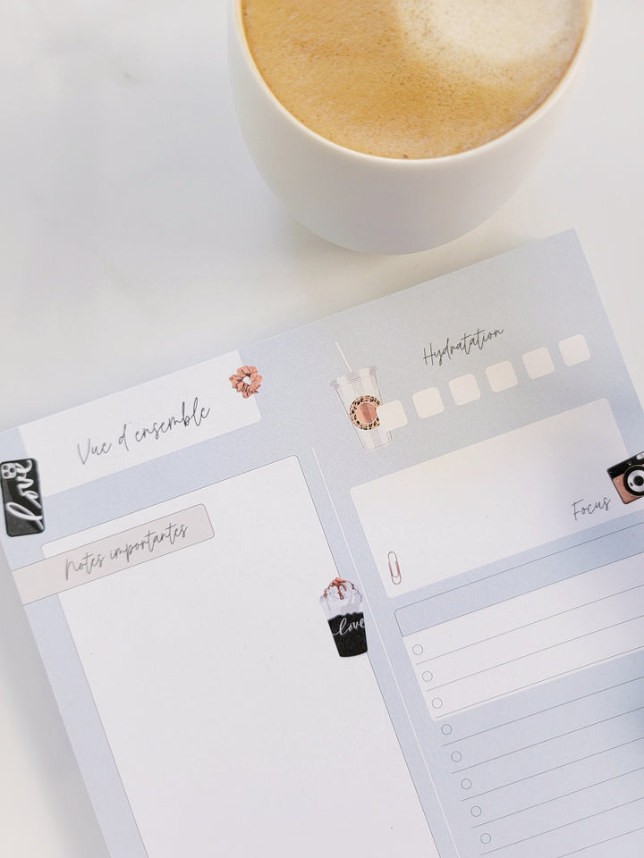 Malibu et cappuccino glacé - GRAND Bloc-notes