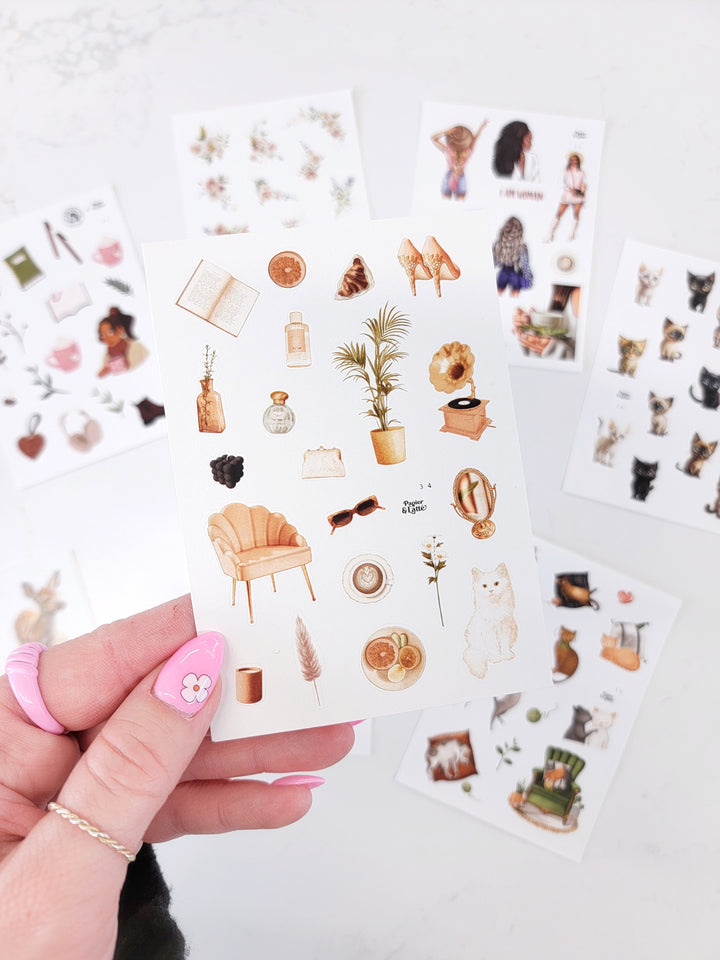 Mini feuille d'autocollants - Idéal pour nos agendas de poche en cuir vegan