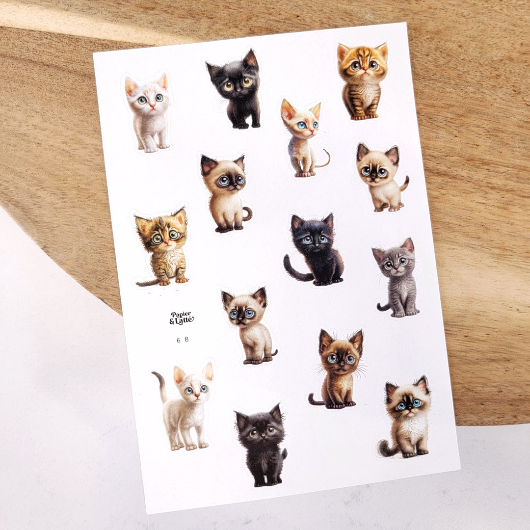 Autocollants - 68. Chats trop cutes / Stickers – Papier & Latté
