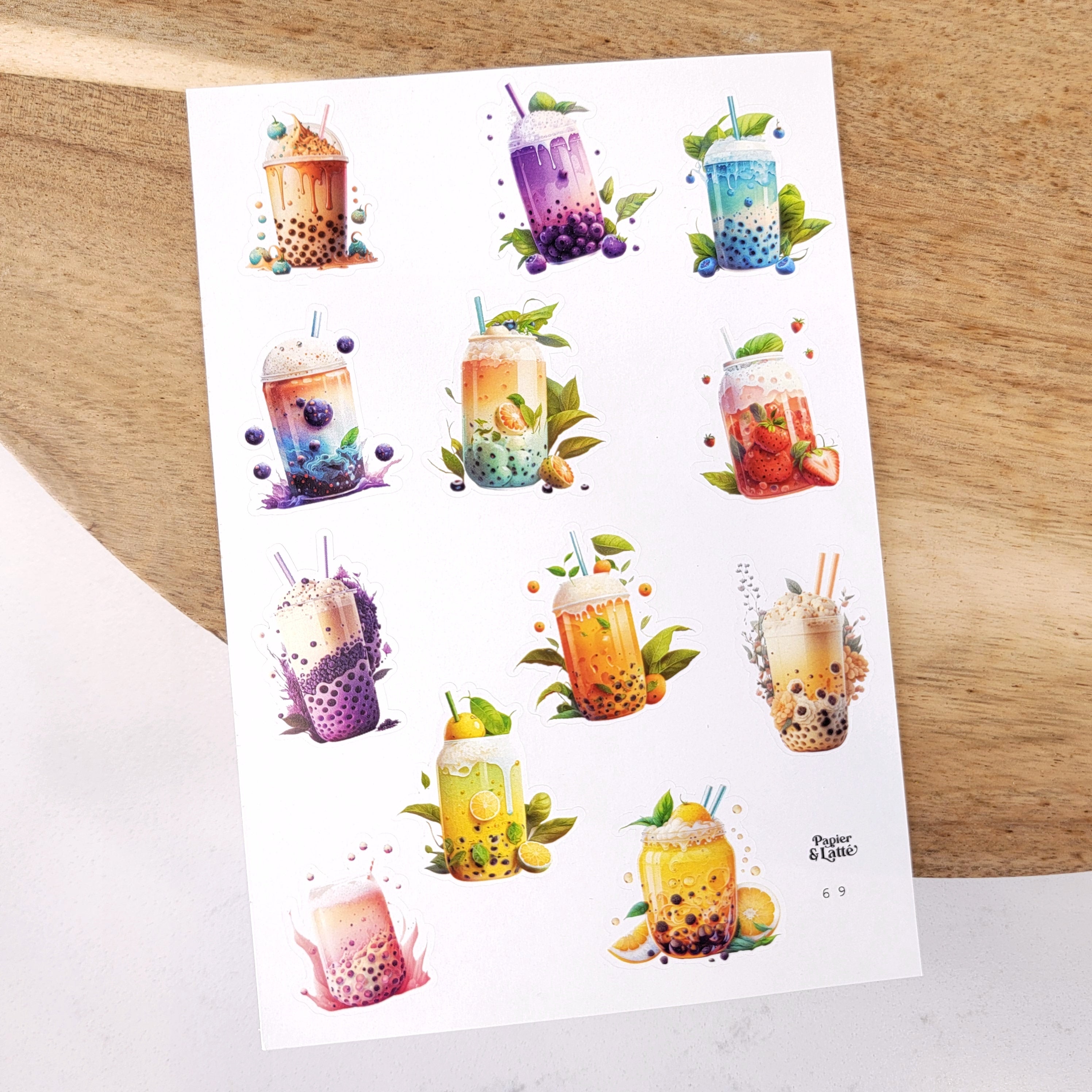 Autocollants - 69. Bubble tea / Stickers – Papier & Latté