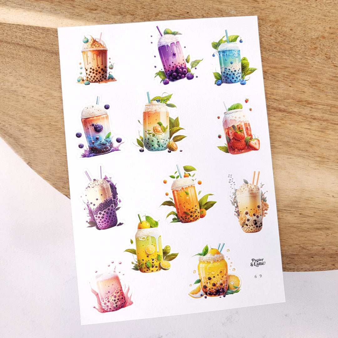 Autocollants - 69. Bubble tea / Stickers – Papier & Latté