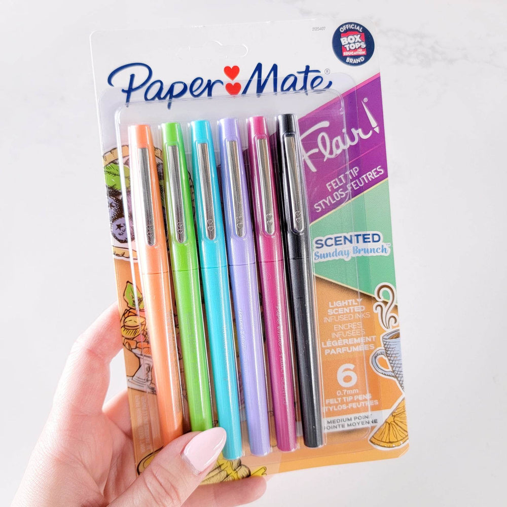 PaperMate - Stylos-feutres Flair, 0.7mm, couleurs variées, paquet de 12